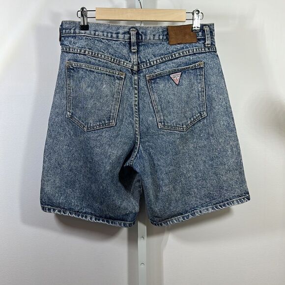 VINTAGE GEORGES MARCIANO/GUESS High Waist Denim Mom Jean Shorts Blue Size 2 - Picture 9 of 13